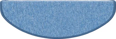 A single blue semi-circular stair mat.