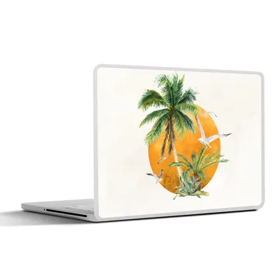 Produktbild von MuchoWow® Laptop Aufkleber Sticker Cover Sonne - Palme - Vogel 40x30 cm - Laptop Dekoration - Selbstklebend
