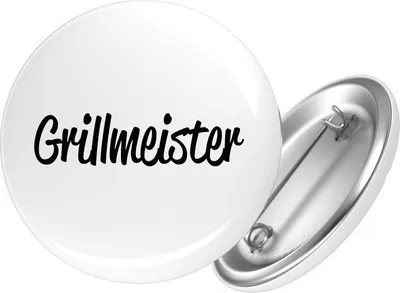Produktbild von Huuraa Button Grillmeister BBQ 25mm rund mit Sicherheitsnadel Ansteckbutton Geschenkidee