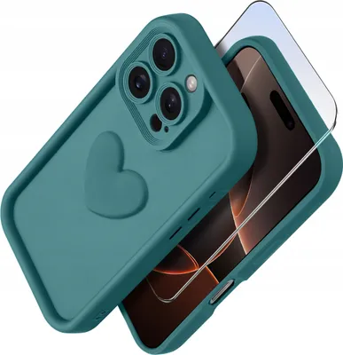 Obrázek produktu pro Pouzdro na iPhone 16 Pro silikonové MATOVÉ srdce + Ochranné sklo na displej 9H