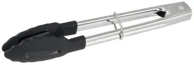 Grill- und Küchenzange, hitzebeständig bis 270 °C, 18 cm, silber/schwarz