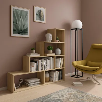 Immagine prodotto di Serole - Libreria, 145x28x143h cm Marrone Rovere, 3 Ripiani