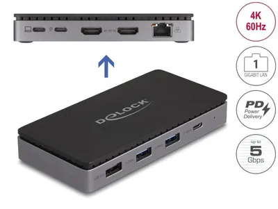 Image de DELOCK USB Type-C Dockingstation 4K - Dual HDMI 85W