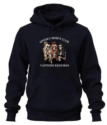 Immagine prodotto di Spooky Moms Club Kaffee Mama Halloween Skelett Gothic Kaffeeliebe Unisex Felpa con cappuccio Kapuzenpullover, Navy, L