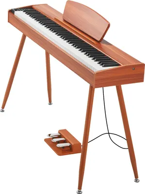Produktbild von SucceBuy Digitalpiano mit 88 vollgewichteten Tasten und Anschlagdynamik, E-Piano mit Notenständer, Dreifachpedal, Netzteil, 280 Klangfarben, kabellose Verbindung möglich, ideal für Einsteiger, Holzoptik