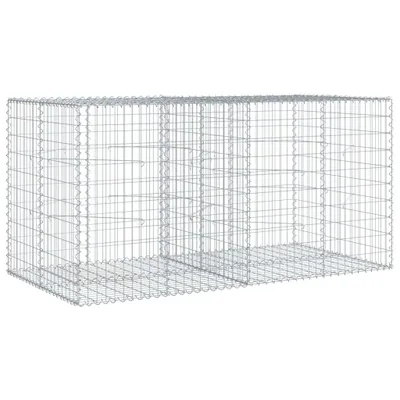 Zdjęcie produktu dla Kosz gabionowy z pokrywą, 200x100x100 cm, galwanizowane żelazo