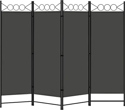 Produktbild von WOLTU Paravent, Raumteiler 4 Teilig, Trennwand klappbar freistehend Sichtschutz, Raumtrenner innen Outdoor Garten Balkon Terrasse, Raumtrenner Dunkelgrau, 223x172cm