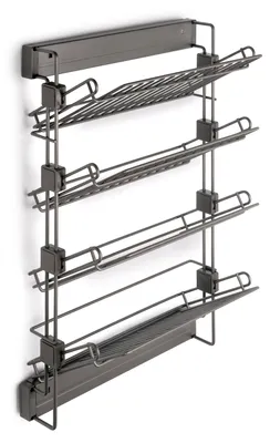 Obrázek produktu pro Boční výsuvný držák na boty do skříní a šaten Quartz -  Levý -  Ocel -  Titan