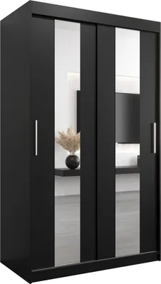 Produktbild von Kleiderschrank, Schiebetürenschrank Schlafzimmer, Schrank mit Spiegel POLE 120 cm