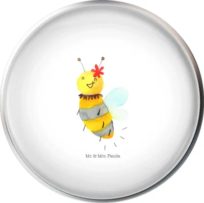 Produktbild von Mr. & Mrs. Panda Waschbecken Stöpsel Biene Blume - Weiß - Geschenk, Ablaufgarnitur, waschbeckenstöpsel, Ablaufstopfen, Verschluss, abfluss