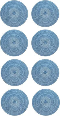 Produktbild von Runde Platzsets, blau/grau, 8 Stück, Ø 36 cm, für den Esstisch