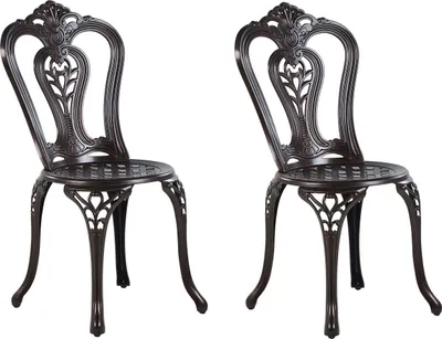 Zdjęcie produktu dla BELIANI Zestaw 2 krzeseł ogrodowych brązowy aluminium bez podłokietników metal styl vintage
