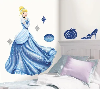 Immagine prodotto di Roommates 19570 - Tatuaggio/sticker da parete gigante Cenerentola glamour, in vescica, 75 x 102 cm