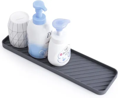 Image de Plateau en silicone, gris foncé, 40 cm, tapis de séchage pour la cuisine et la salle de bain