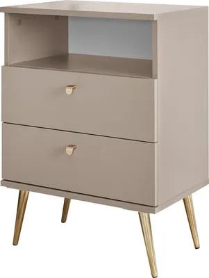 Produktbild von Nachtkommode >Laila< in Beige, Melamin - 50x70x34cm (BxHxT)