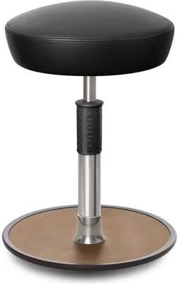 Produktbild von Sitz- Stehhocker Free Regular Hutsitz Boxmark Leder schwarz chrom /Natur.