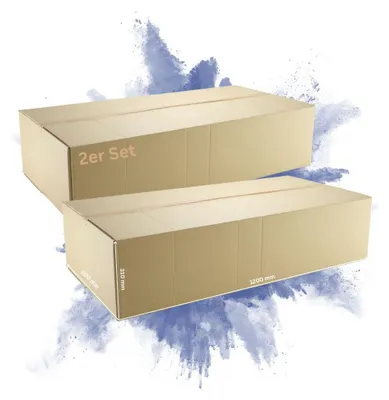 Produktbild von 2x Versandkarton 2-wellig | LxBxH 1200 x 600 x 310 mm | Belastbar bis 30 kg | Braun