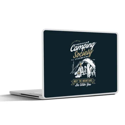 Produktbild von MuchoWow® Laptop Aufkleber Sticker Cover Zelt - Camping - Vintage 25x18 cm - Laptop-Deko