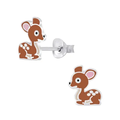 Produktbild von Kinder Ohrringe Silber 925 Ohrstecker Reh | 7 mm x 9 mm