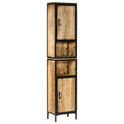 Image de Armoire de salle de bain 40x27x180 cm fer et bois de manguier