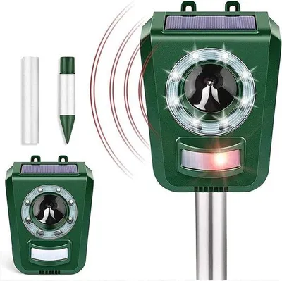 Image de Répulsif ultrasonique Marterafweer à 5 modes pour l'extérieur, résistant à l'eau, pour chats, chiens, oiseaux, lapins et écureuils, répulsif pour le jardin ou la cour