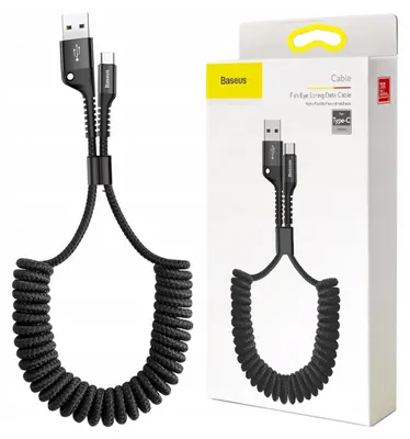 Image de Baseus Spring 1M 2A Usb to Usb-C Cable (Black)