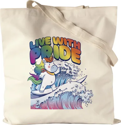 Produktbild von Live with Pride Jutebeutel LGBTQ Einhorn Stolz Regenbogen Schwul Lesbisch Liebe