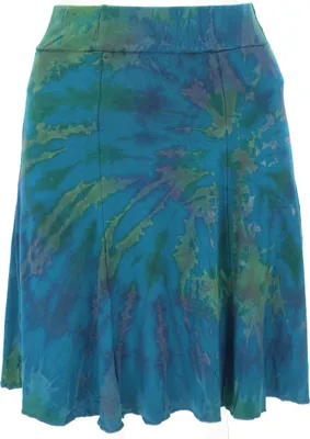 Produktbild von Batik Hippie Minirock, Boho Sommerrock - Blau, Damen, Viskose,Elasthan, Röcke