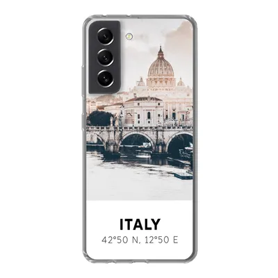 Produktbild von MuchoWow® Handyhülle Schutzhülle Hülle für Samsung Galaxy S21 FE Italien - Brücke - Fluss Silikon Softcase Handy Hülle - Mobiltelefonhülle
