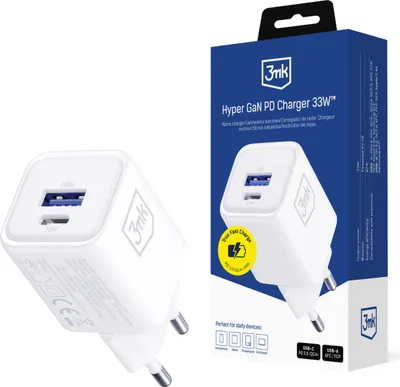 Obrázek produktu pro 3mk napájecí adaptér Hyper Charger PD 33W GaN QC4+ PPS AFC FCP SCP 1A1C White