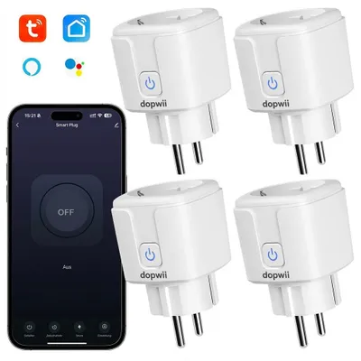 Produktbild von Intelligente WiFi Steckdose 16A, Fernsteuerung per App, Energieüberwachung, Timer & Sprachsteuerung, 2,4GHz, Innenbereich