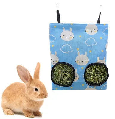Productafbeelding van Hooiruif konijn - Hooizak - 30 x 25 cm - Met 2 vensters - Zwart