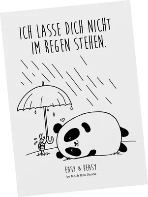 Produktbild von Mr. & Mrs. Panda Postkarte Panda Freundschaft - Weiß - Geschenk, Ansichtskarte, Ansichtskarten, Grußkarte, Postkarten, einzelkarte