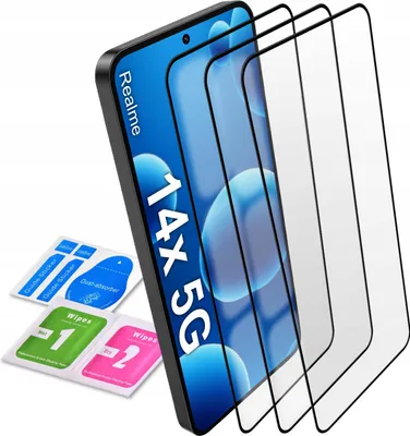 Obrázek produktu pro 3x TVRZENÉ SKLO NA CELÝ DISPLEJ pro Realme 14x 5G RYCHLÁ OCHRANA 5D 9H