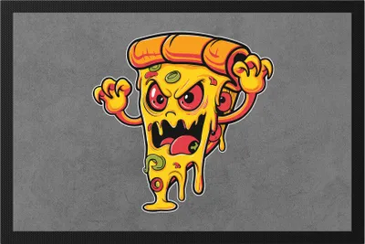 Produktbild von Gruselige Pizza Fußmatte Halloween Geschenkidee Gruselgeschenk Pizza Halloweenparty