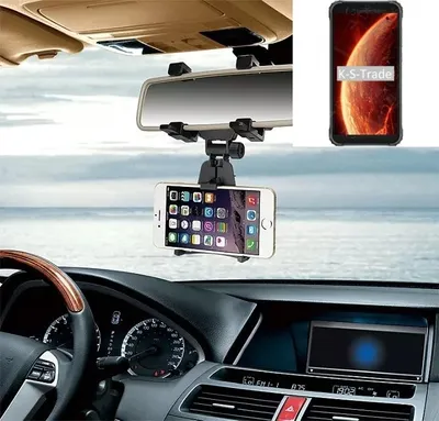 Produktbild von K-S-Trade Smartphone Halterung kompatibel mit Blackview BV4900 Rückspiegel Halterung schwarz Auto Halterung KFZ Halter
