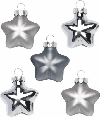 Produktbild von Christbaumschmuck Sterne 4cm Glas 8 Stück - Hazy Grey