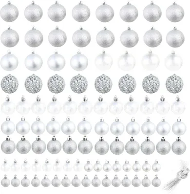 Immagine prodotto di Set Palline di Natale 100 pz 3/4/6 cm Argento