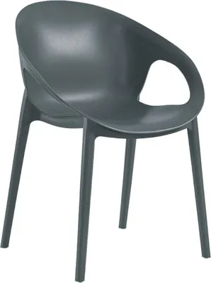 Image de Fauteuil de terrasse en POLYPROPYLENE Gris anthracite pour Exterieur