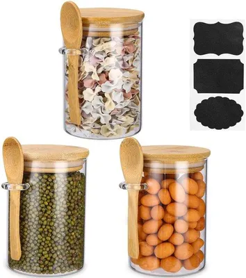 Produktbild von Gläserne Küchenbehälter-Set mit luftdichtem Deckel und Löffel