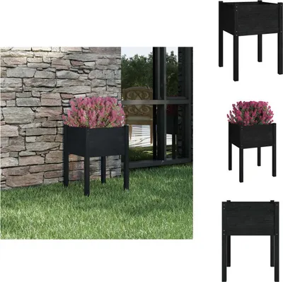 Obrázok produktu pre vidaXL Kvetináč čierny 50x50x70 cm z masívneho borovicového dreva - Kvetináče a sadenice
