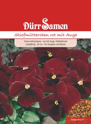Produktbild von Stiefmütterchen rot mit Auge | Stiefmütterchensamen von Dürr Samen