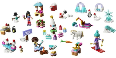 Produktbild von LEGO Friends Adventskalender 2026 - Spielzeug für Mädchen ab 6 Jahren - 24 Überraschungen mit 3 Mini Puppen, 6 Tieren & Zubehör - Geschenk für Kinder - 42698