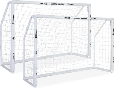 Produktbild von ZERRO 2er Fussballtor 180cm Fußballtor, für Erwachsene Kinder zum Spielen Trainieren im Garten 180x60x120cm, Weiss