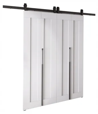 Produktbild von KierMoebel Schiebetür Komplettset QUDIO DUO M1 Weiß 132x205x3,2 cm Wohnzimmer Schiebetür