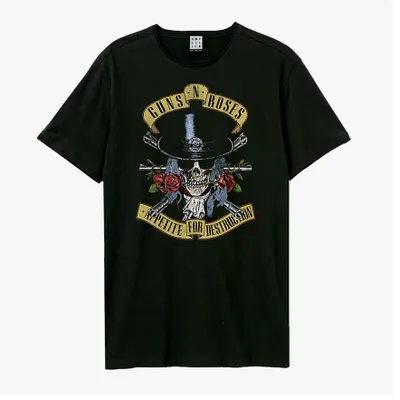 Produktbild von Guns N Roses - T-Shirt Top Hat Skull - Amplified - schwarz