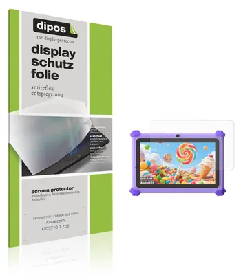Immagine prodotto di 2x Pellicola Protettiva per Ascrecem KIDS710 7 Zoll Protezione Schermo Antiriflesso dipos