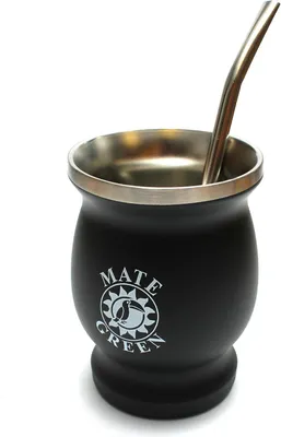 Produktbild von Mate Green Yerba Mate Teeset - 220 ml Becher - Edelstahl Trinkhalm Bombilla - Doppelwandige Isolierte Tasse - Spülmaschinenfest - Nachhaltig