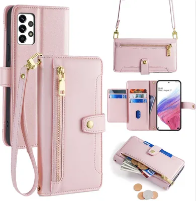 Produktbild von für Samsung Galaxy A53 mit Band Kartenfächer Kunstleder Rosa