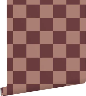 Obrázek produktu pro ESTAhome Tapeta s kostkovaným vzorem tmavě fialová a terakotově růžová 50 x 900 cm